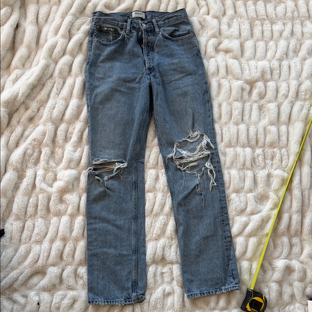 Agolde Ripped Blue Jeans Denim